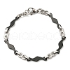 Two Tone 304 Stainless Steel Wave & Infinity Link Chain Bracelet BJEW-B078-42BP-1