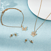 HOBBIESAY 2 Sets 2 Styles Clear Cubic Zirconia Stud Earrings & Butterfly Pendant Necklaces Set SJEW-HY0001-01-5