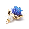 Glass Seed Beaded Angel Pendants PALLOY-MZ00713-05-4