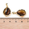 Natural Tiger Eye Teardrop Pendants KK-C051-59G-02-3