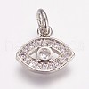 Brass Micro Pave Cubic Zirconia Charms ZIRC-G087-30P-1