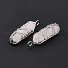Natural Rose Quartz Copper Wire Wrapped Pointed Pendants G-F733-05H-5