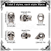 SUNNYCLUE 60Pcs 2 Styles Zinc Alloy European Beads FIND-SC0012-29-2