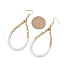 Glass & Plastic Beaded Dangle Earrings EJEW-JE05857-02-3