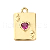 Brass Micro Pave Cubic Zirconia Charms KK-F895-15G-1