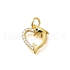 Brass Micro Pave Clear Cubic Zirconia Charms KK-Q040-03E-G-1