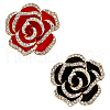 HOBBIESAY 4Pcs 2 Colors Cryatal Rhinestone Flower Brooch Pin JEWB-HY0001-08-1