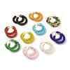 Glass Seed Beaded Hoop Earrings for Women EJEW-C003-02-RS-1