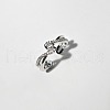 Cross Brass Micro Pave Clear Cubic Zirconia with Plastic Pearl Cuff Rings for Women FS-WG3432A-01-4