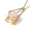 Brass Macrame Pouch Empty Stone Holder for Pendant Necklaces Making NJEW-JN04566-01-3