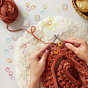  Hexagon with Polka Dot Pattern Food Grade Eco-Friendly Silicone Knitting Needle Stoppers DIY-NB0010-70-4