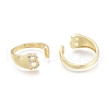 Brass Micro Pave Clear Cubic Zirconia Cuff Rings X-RJEW-F103-13B-G-2