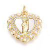 Brass Micro Pave Clear Cubic Zirconia Pendants KK-N268-71G-1