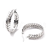 Tarnish Resistant 201 Stainless Steel Leaf Wrap Hoop Earrings with 304 Stainless Steel Pin for Women EJEW-F280-26A-P-2