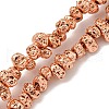 Electroplated Natural Lava Rock Beads Strands G-I360-U02-03-1