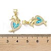 Brass Micro Pave Clear Cubic Zirconia Pendants KK-C045-02G-3