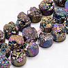 Electroplated Natural & Dyed Druzy Agate Bead Strands G-N0169-004J-03-1