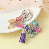 Resin Letter & Acrylic Butterfly Charms Keychain KEYC-YW00001-13-1