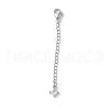 Brass Micro Pave Clear Cubic Zirconia Chain Extender KK-G491-52D-S-1