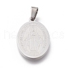 Non-Tarnish 304 Stainless Steel Lady of Guadalupe Pendants STAS-O138-14P-2