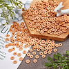   10 Strands Flat Round Handmade Polymer Clay Beads CLAY-PH0001-44R-4