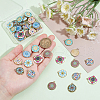   48Pcs 8 Colors Alloy Printed Pendants FIND-PH0021-12-3