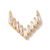 Brass Micro Pave Clear Cubic Zirconia Charms X-KK-M294-23G-1