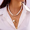 Summer Beach Alloy Starfish Pendant Natural Shell & Polymer Clay Heishi Beaded & Plastic Pearl Multi-Layered Necklaces for Women FS-WGF3BD7-11-1