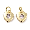 Brass Micro Pave Cubic Zirconia Charms KK-C051-07G-02-1
