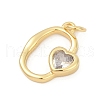 Brass Pave Cubic Zirconia Pendants KK-U062-46G-01-2