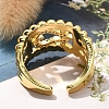 Rack Plating Brass Micro Pave Clear Cubic Zirconia Cuff Finger Rings for Women RJEW-M028-30G-04-5