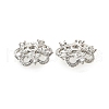 Flower Brass Clear Cubic Zirconia Bead Caps KK-V008-05P-2