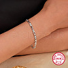 Rhodium Plated Platinum Plated 925 Sterling Silver Infinity Link Chain Bracelets RL9697-4
