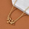 304 Stainless Steel Chemical Symbol Pendant Necklaces NJEW-Z073-03G-05-3