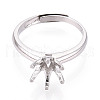 Rhodium Plated 925 Sterling Silver Solitaire Ring Setting STER-T008-20P-2