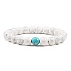 Simple Natural Howlite Round Beaded Stretch Bracelets CD8108-5-1