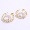 Elegant Fashion Brass Imitation Pearl Spiral Stud Earrings SE3359-2