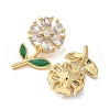 Brass Micro Pave Cubic Zirconia Pendants KK-Q068-25G-2