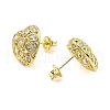 Brass with Cubic Zirconia Stud Earrings EJEW-K254-01G-2