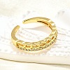 Brass Micro Pave Clear Cubic Zirconia Cuff Rings for Women RJEW-H247-23G-2