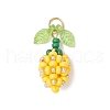 Glass Seed Beaded Flower Bud Pendants PALLOY-MZ00759-2