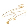 Ion Plating(IP) Summer Beach 304 Stainless Steel Clear Cubic Zirconia Satellite Chain Necklaces NJEW-S004-02G-2