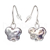 Plastic Pearl Butterfly Dangle Earrings EJEW-JE05028-3