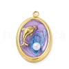 Ocean Theme 304 Stainless Steel Enamel Pendants STAS-Q352-03G-C-1
