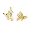 Colorful Cubic Zirconia Butterfly Stud Earrings EJEW-H092-04G-1
