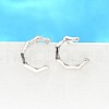 S925 Sterling Silver Stud Earrings EJEW-P305-01F-P-1