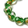Handmade Gold Foil and Silver Foil Lampwork Flat Round Beads FOIL-C001-02B-3