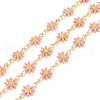 Brass Daisy Flower & Oval Link Chains CHC-I035-13G-10-1