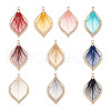 Beadthoven 14pcs 7 colors Alloy Leaf Pendant PALLOY-BT0002-08-1