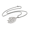 304 Stainless Steel Hollow Cut American Indian Chief Pendant Necklaces NJEW-H065-13P-2